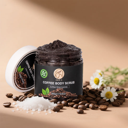 Sea Salt Body Scrub with Coffee -Nicotinamide  -Whitening