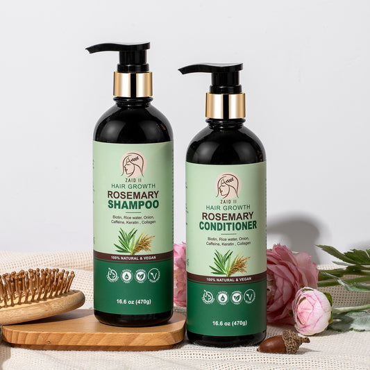 100% Natural ZAID II -Rosemary shampoo and conditioner set.