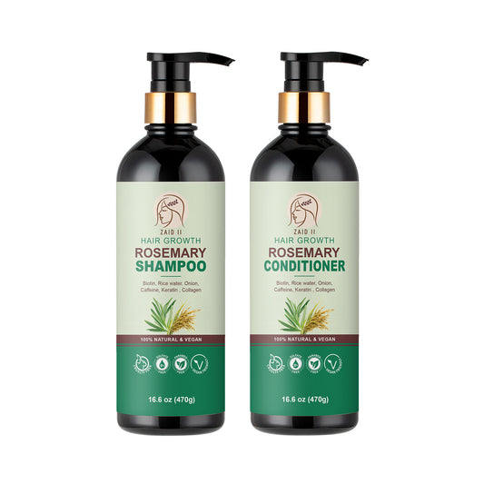 100% Natural ZAID II -Rosemary shampoo and conditioner set.