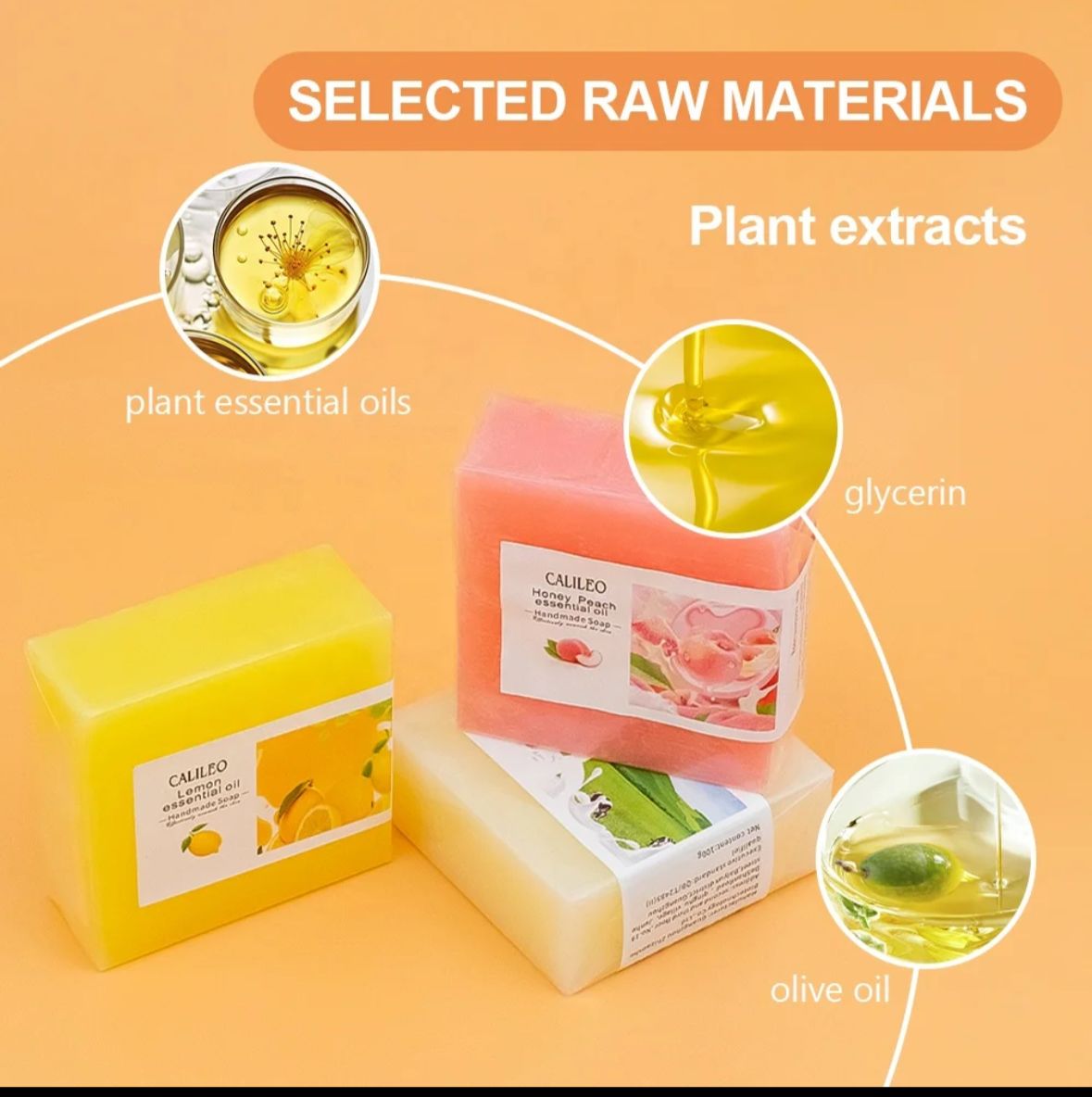 Pack of 6 soaps -Aloe Vera- Calendula- Bmaboo Sharcoal-Mugwort -Tumeric- Ginger