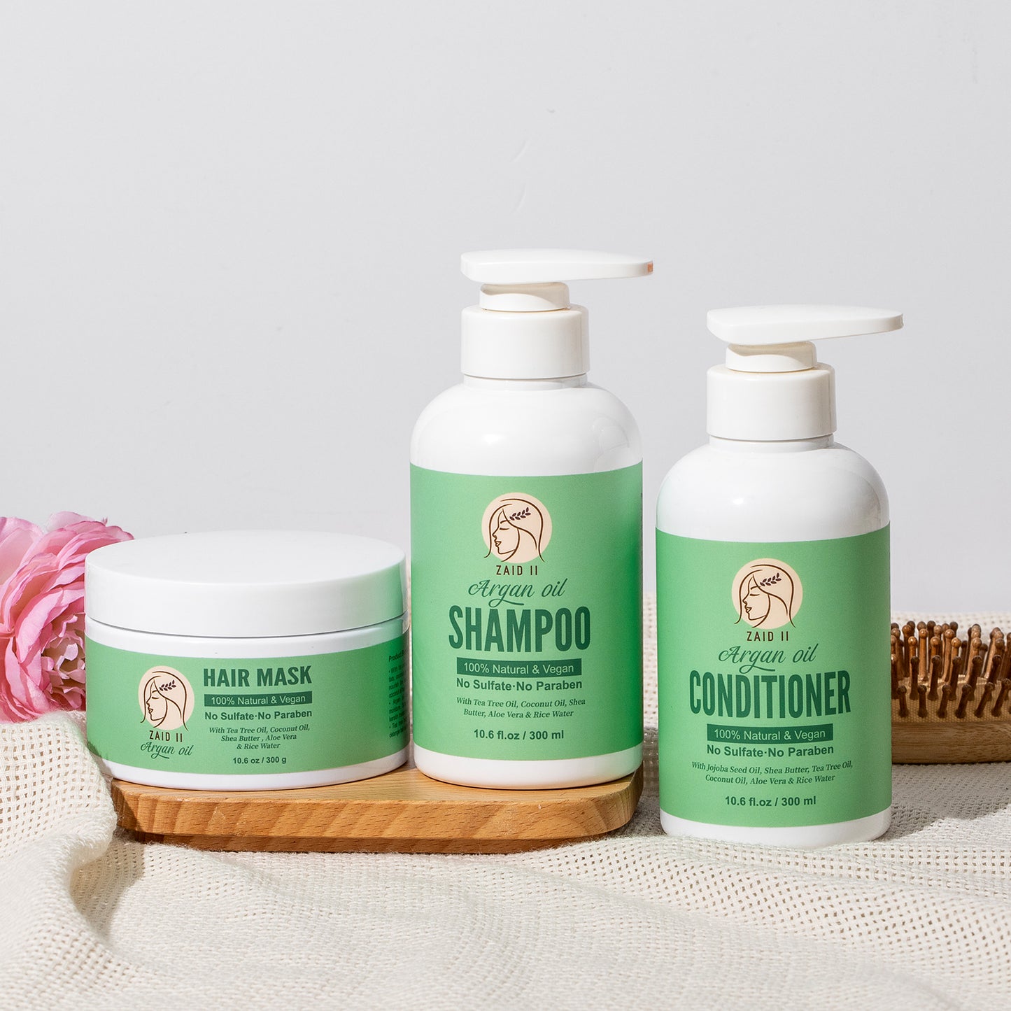 100% Natural- 3 Steps of Argan Oil Hair Care Set